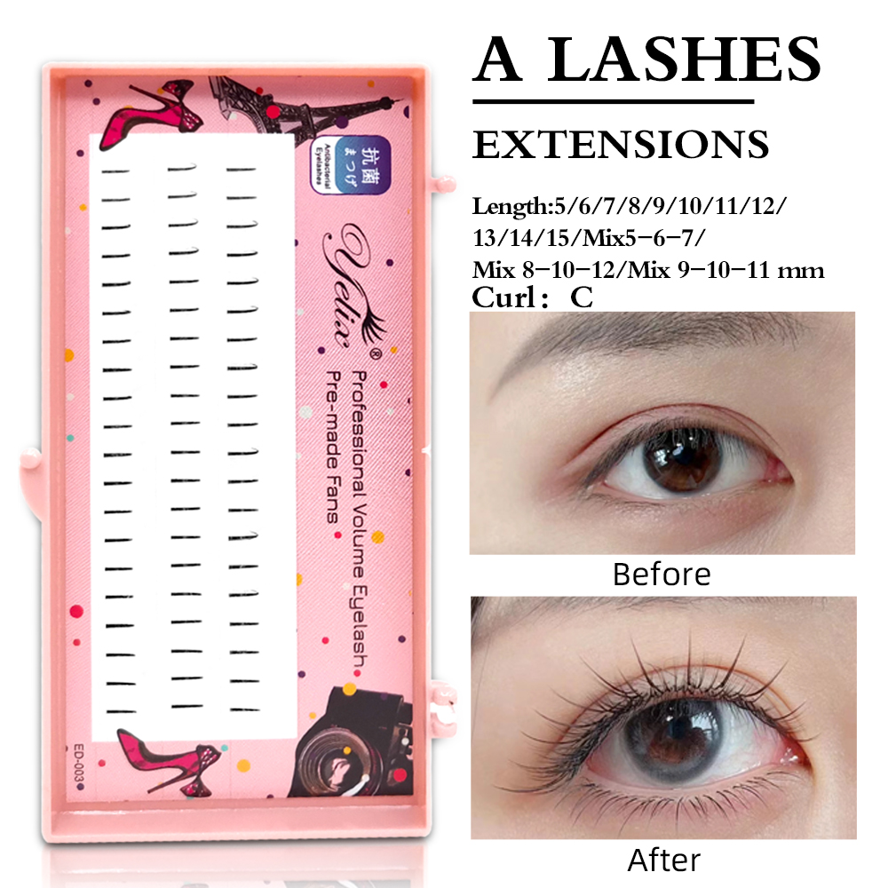 Eyelash Extension C Curl - Yelix Naturalne Miękkie Pojedyncze Rzęsy Comic