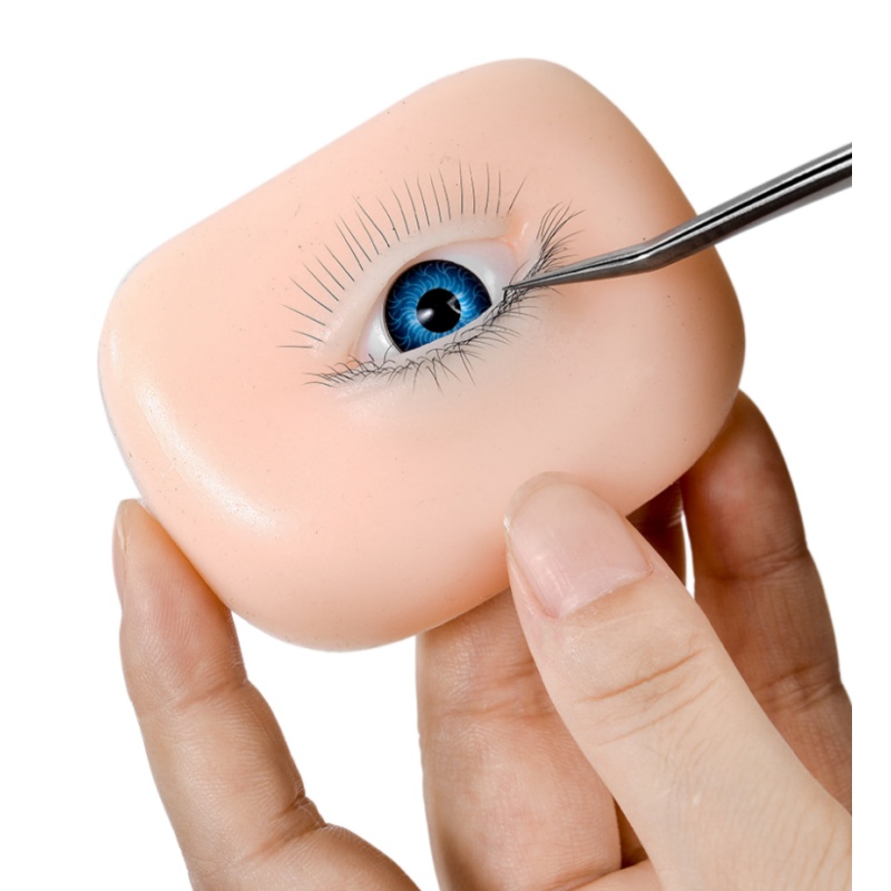 Eyelash Extension Open Eye - Realistyczna 3-warstwowa silikonowa główka manekina z