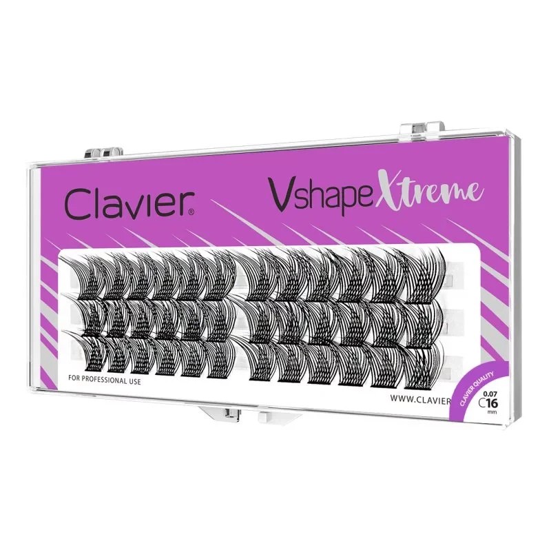 Eyelash Extension C Curl - CLAVIER Nowość Vshape Xtreme Cluster Eyelashes