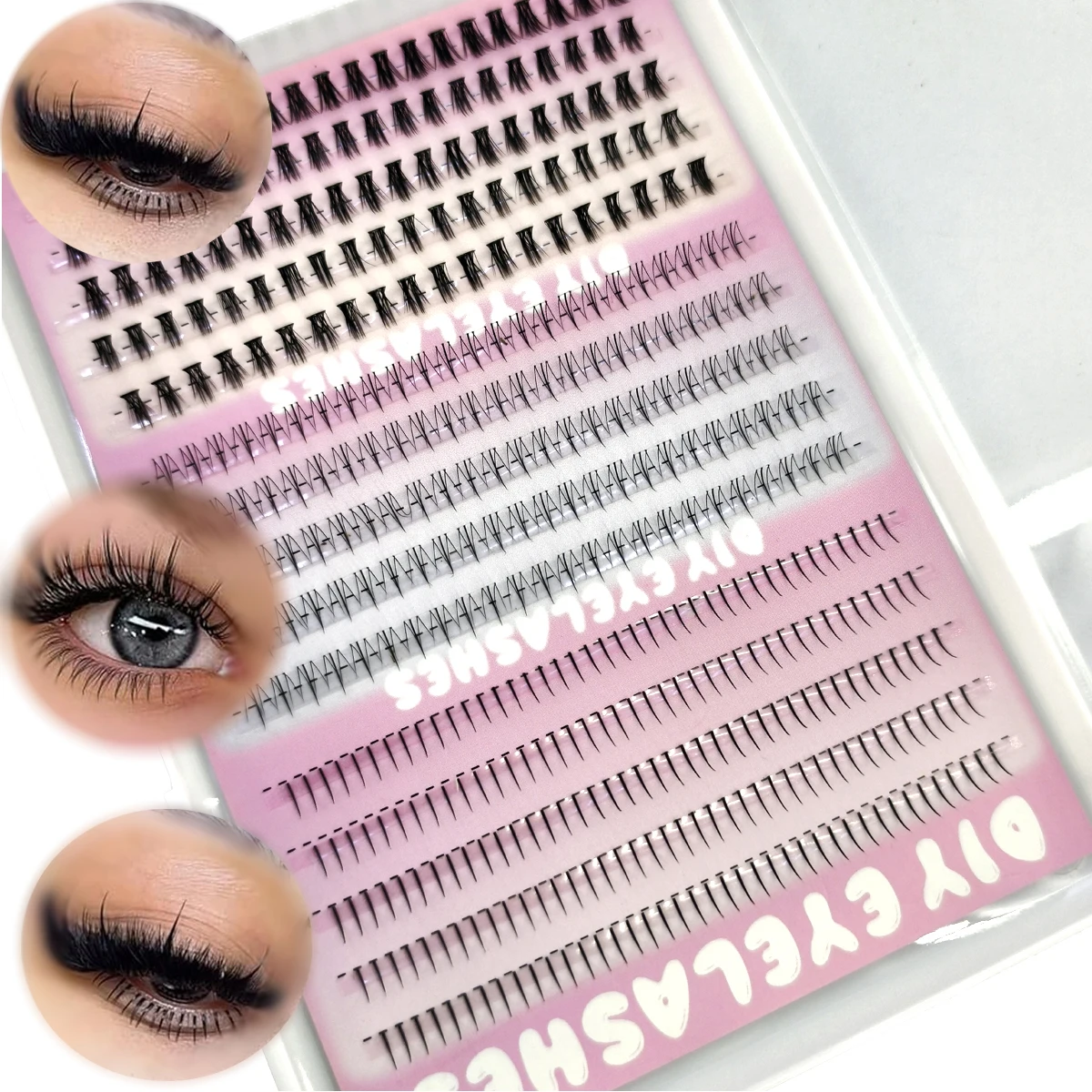 Eyelash Extension Wispy Look - AMSDCN 3styleBottom 15 rzędów Kępki Rzęs