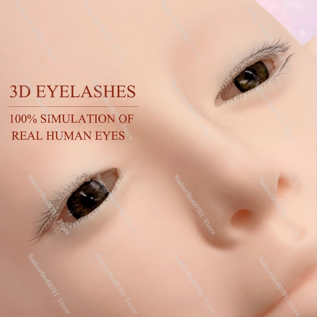 Eyelash Extension Open Eye - 3-warstwowa silikonowa główka manekina z otwieranymi