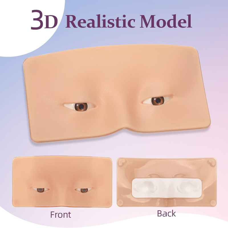 Eyelash Extension Open Eye - Silikonowa tablica 3D do ćwiczeń makijażu