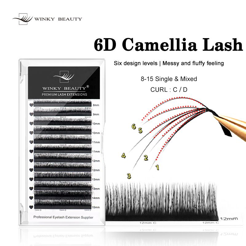 Eyelash Extension Double Volume - Winky Beauty 6D Wild Eyelashes, dwuwarstwowe