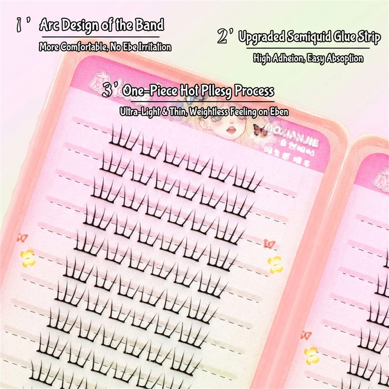 Eyelash Extension No 9 - Sztuczne rzęsy bez kleju, styl koreański,