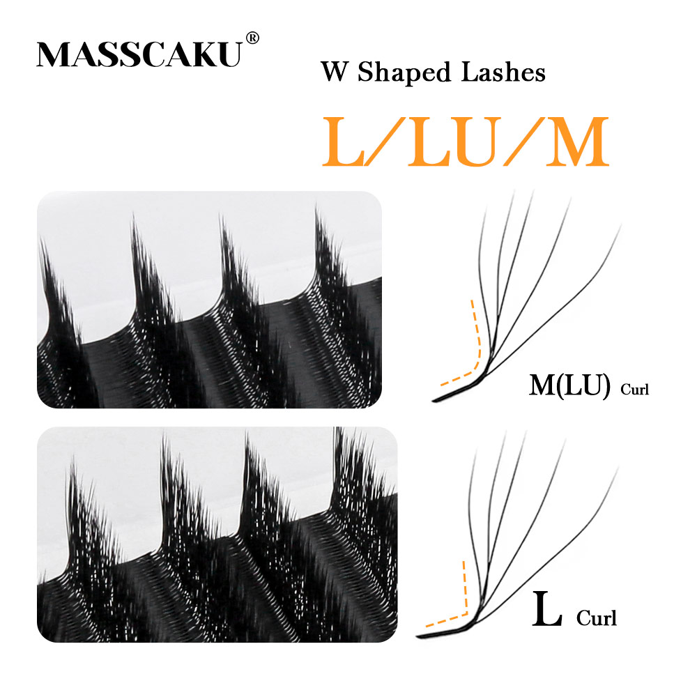 MASSCAKU L LU M Curl YY/W Shap – Eyelash Extension Human Hair recenzja i cena