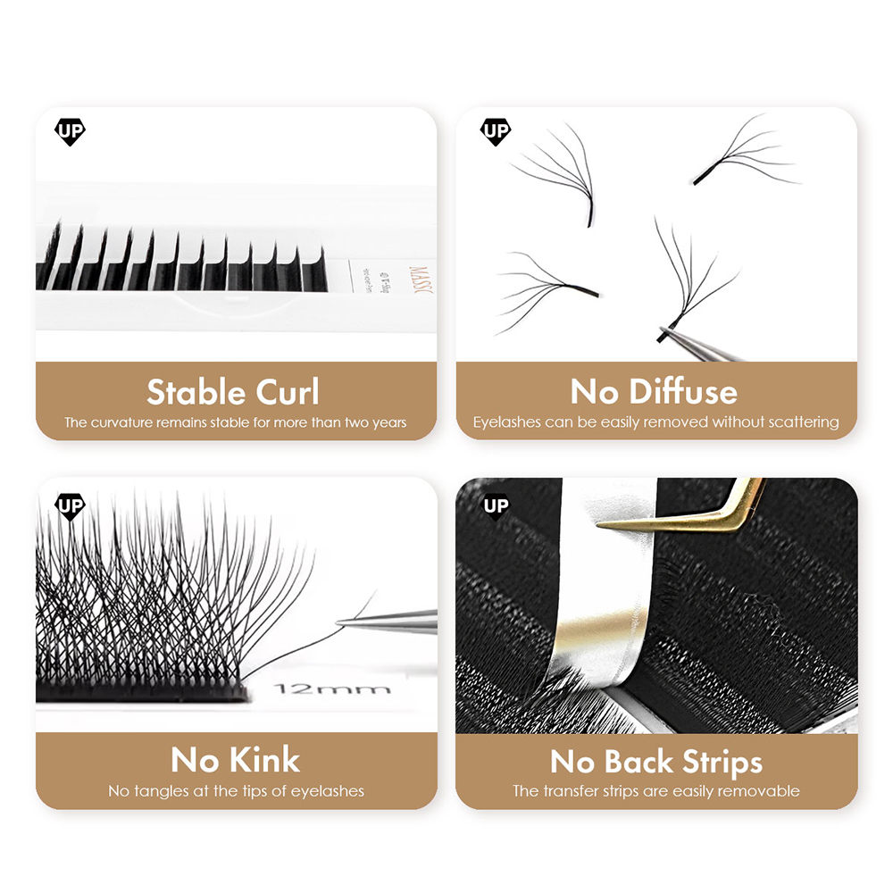 MASSCAKU L LU M Curl YY/W Shap – Eyelash Extension Human Hair recenzja i cena